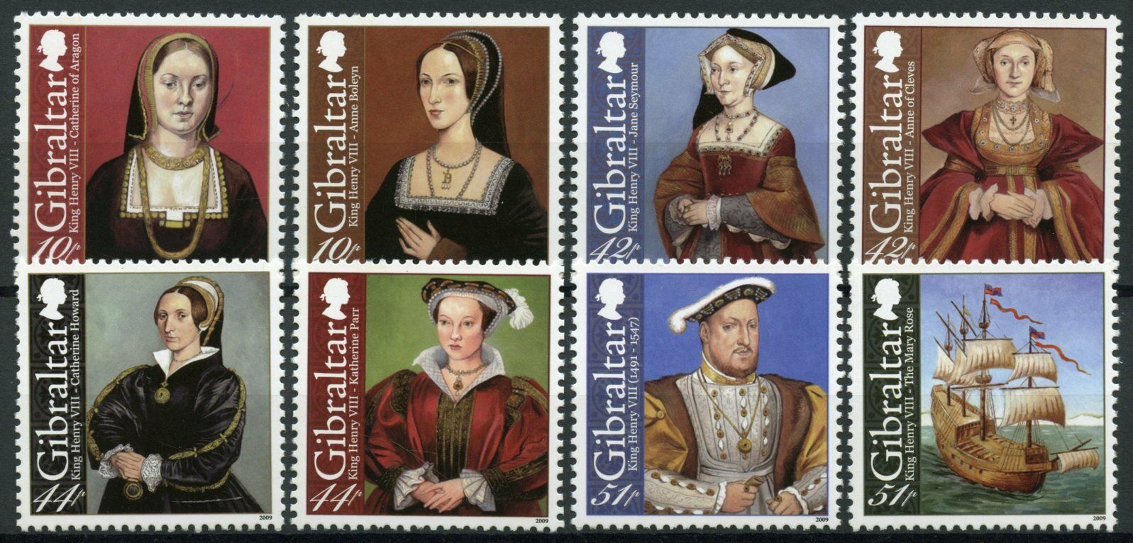 Gibraltar 2009 MNH Royalty Stamps King Henry VIII Anne Boleyn Ships 8v Set