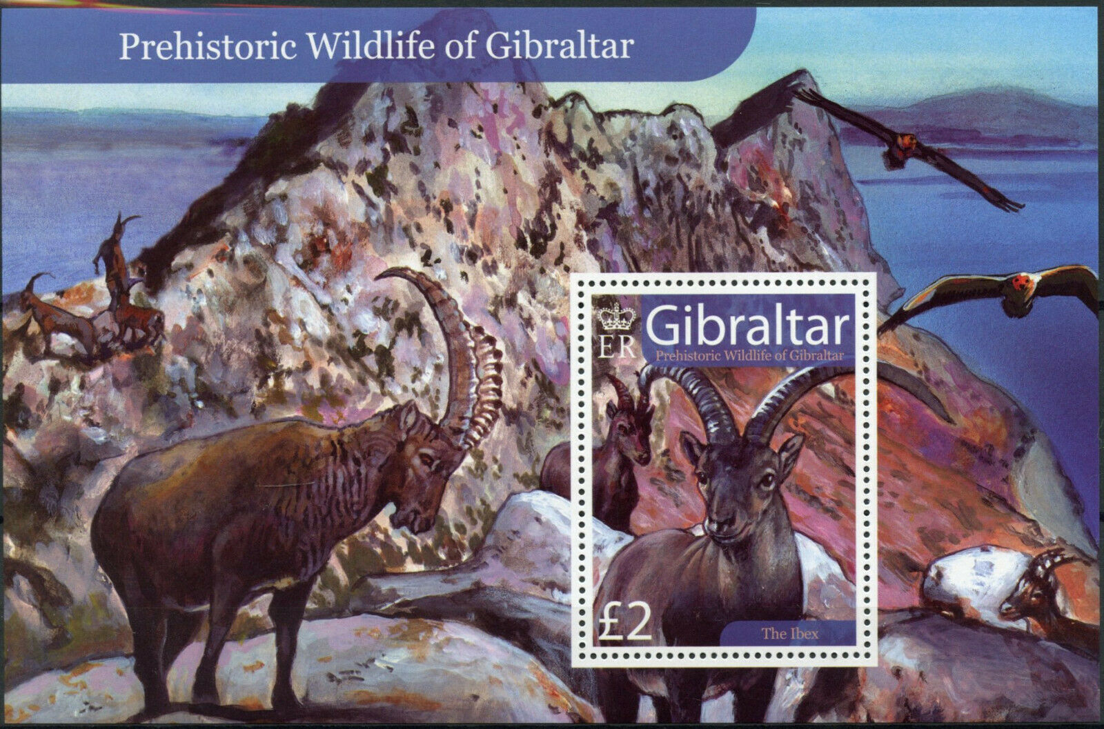 Gibraltar 2007 MNH Prehistoric Animals Stamps Wildlife Ibex Wild Animals 1v M/S