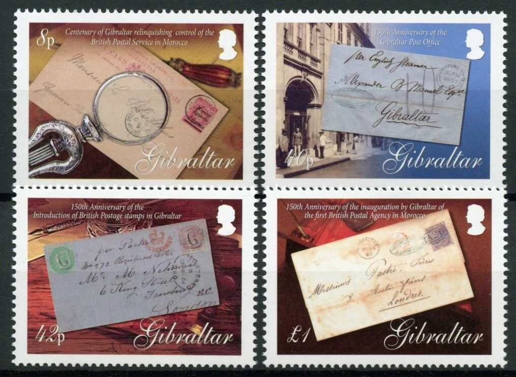 Gibraltar 2007 MNH Postal Services Stamps Anniversaries Stamps-on-Stamps 4v Set