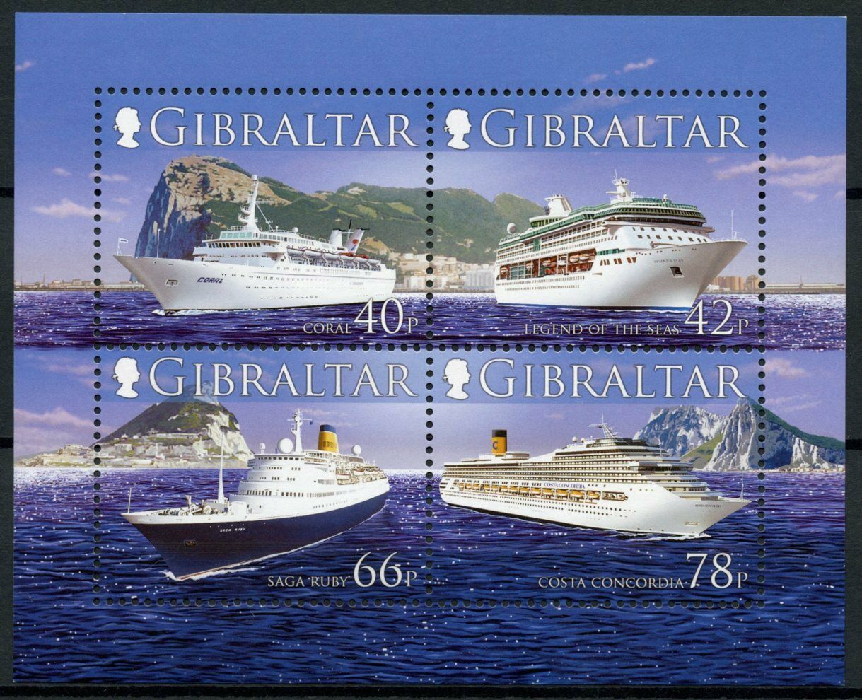Gibraltar 2006 MNH Cruise Ships Stamps Part II Coral Saga Ruby Nautical 4v M/S
