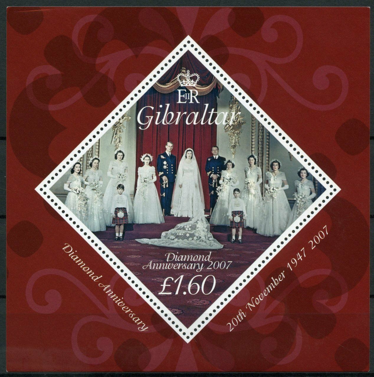 Gibraltar 2007 MNH Royalty Stamps Queen Elizabeth II Diamond Wedding 1v M/S
