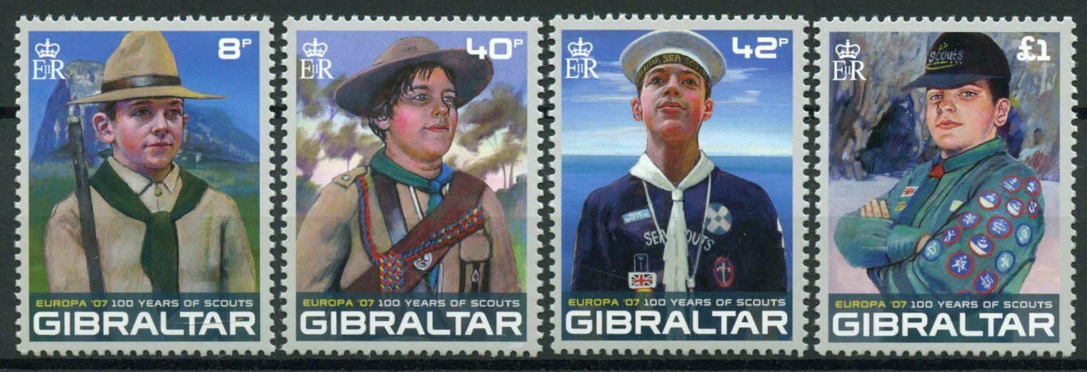 Gibraltar 2007 MNH Europa Stamps Scouting Boy Scouts 100 Years 4v Set