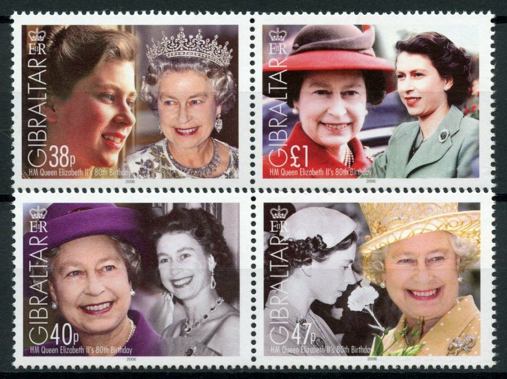 Gibraltar 2006 MNH Royalty Stamps Queen Elizabeth II 80th Birthday 4v Set