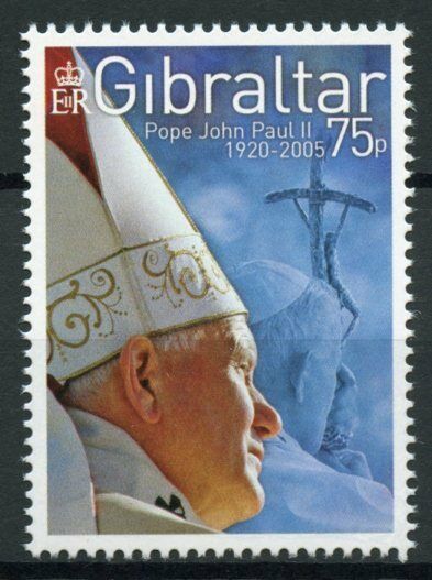 Gibraltar 2005 MNH Pope John Paul II Stamps Religion Commemoration People 1v Set