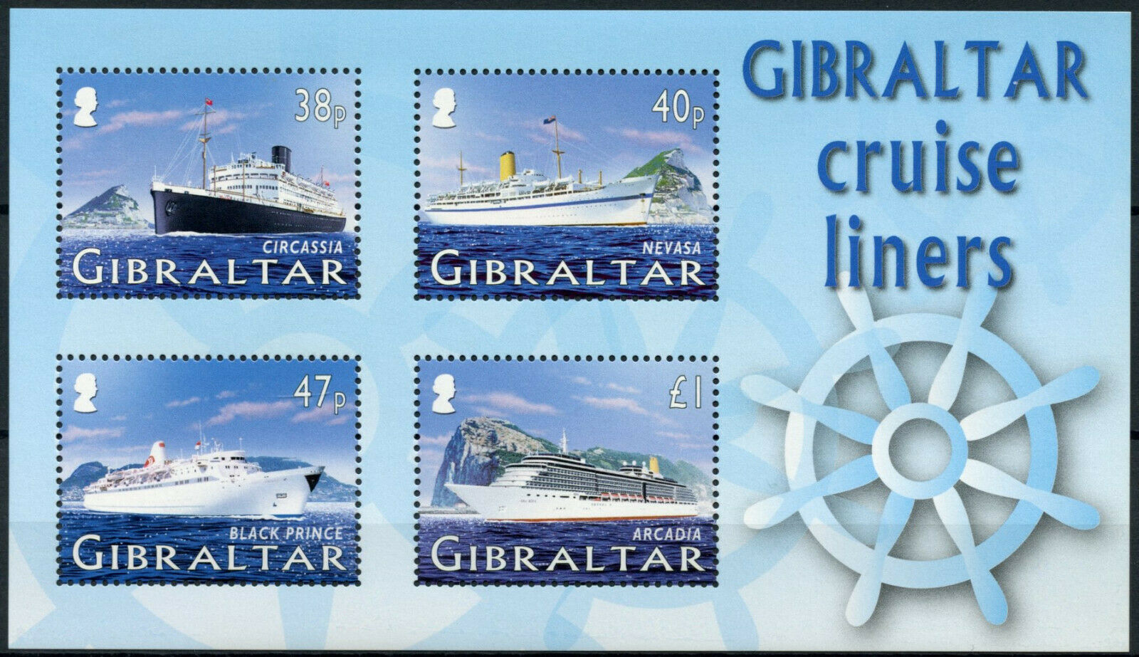 Gibraltar 2005 MNH Cruise Ships Stamps Part I Circassia Nevasa Nautical 4v M/S