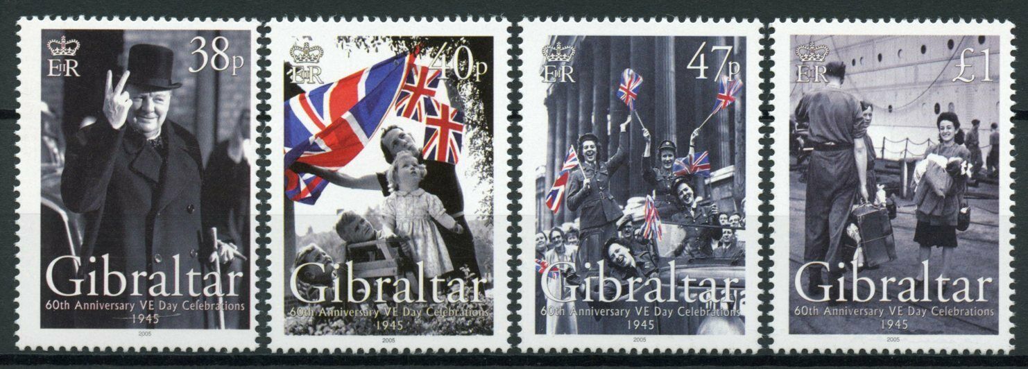 Gibraltar 2005 MNH Military Stamps WWII WW2 VE Day 60th Anniv Churchill 4v Set