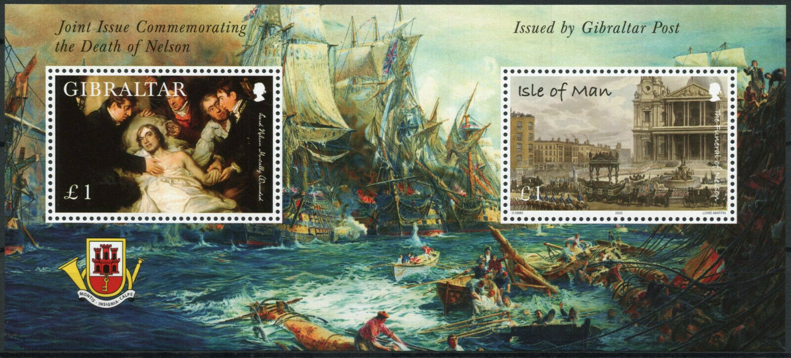 Gibraltar 2005 MNH Ships Stamps Battle of Trafalgar Nelson JIS Isle of Man 1v MS