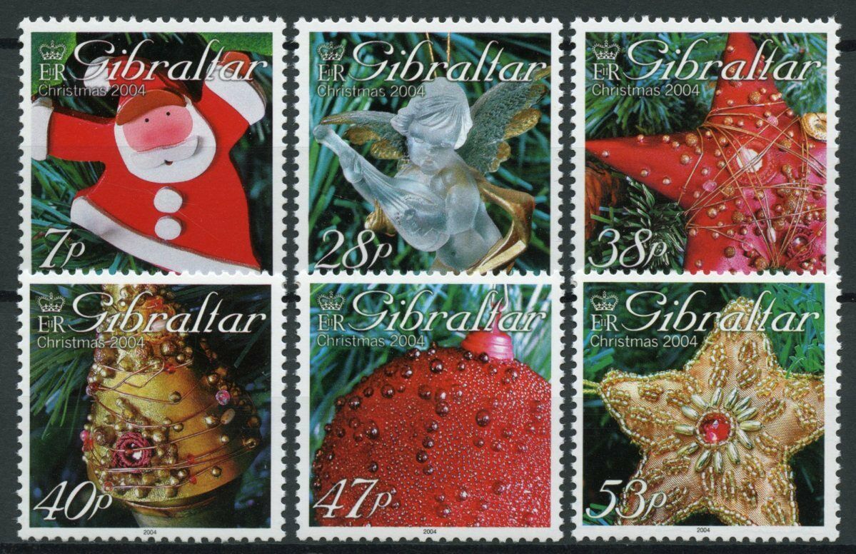 Gibraltar 2004 MNH Christmas Stamps Decorations Angels 6v Set