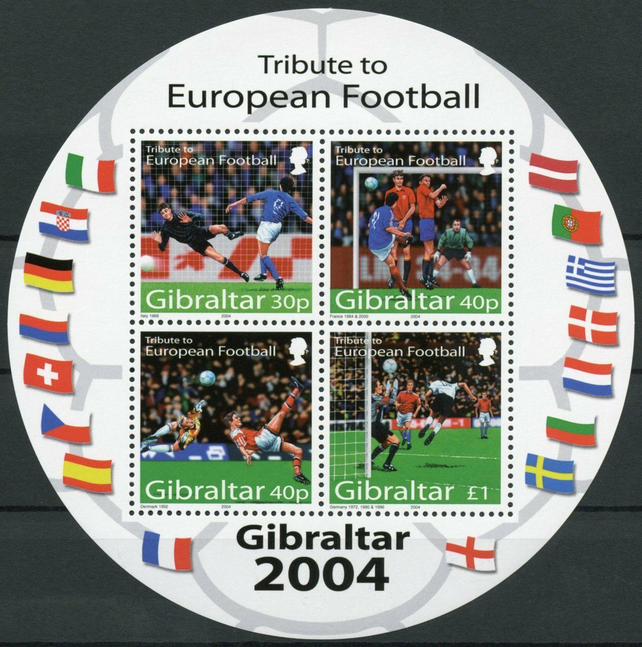 Gibraltar 2004 MNH Sports Stamps European Football Championship Portugal 4v M/S