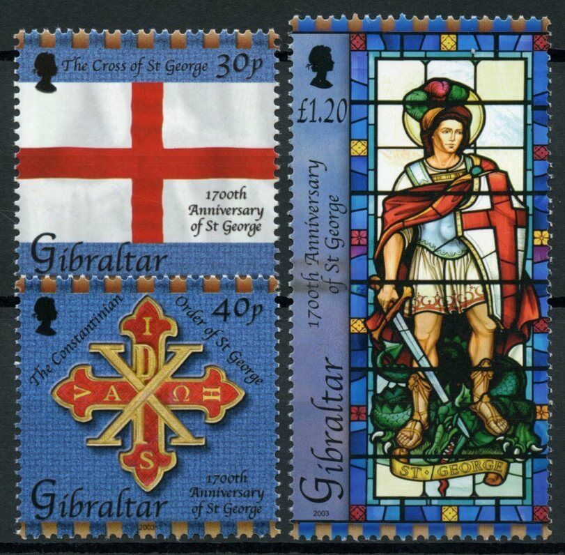 Gibraltar 2003 MNH Historical Figures Stamps St George Saints Flags 3v Set