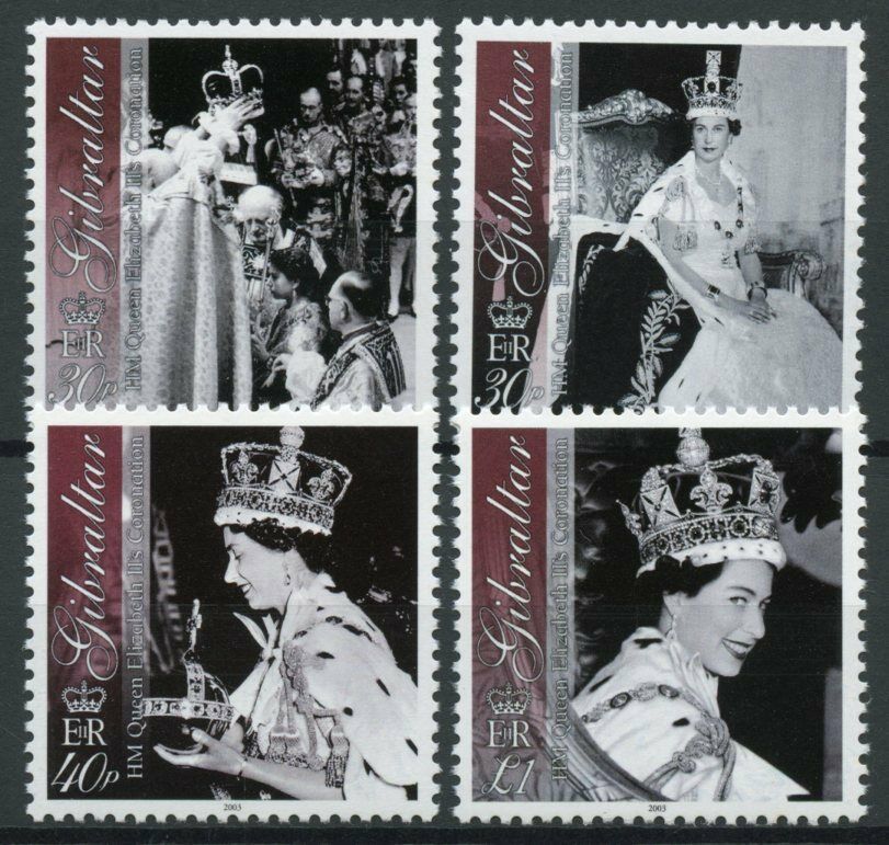 Gibraltar 2003 MNH Royalty Stamps Queen Elizabeth II Coronation 50th Ann 4v Set