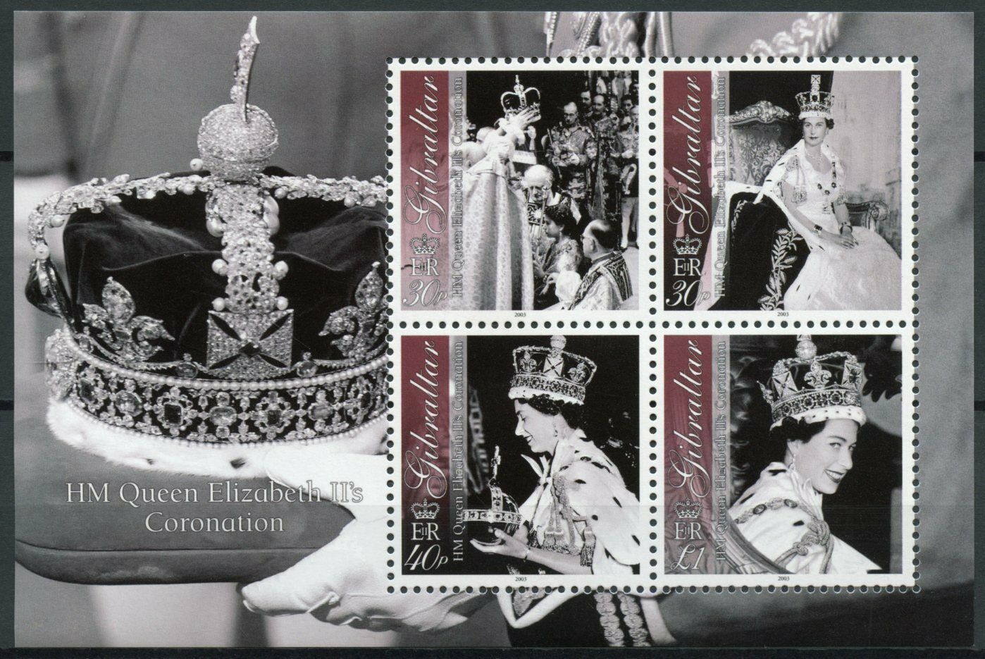 Gibraltar 2003 MNH Royalty Stamps Queen Elizabeth II Coronation 50th Ann 4v M/S