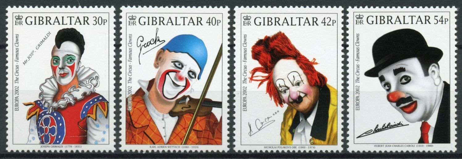 Gibraltar 2002 MNH Europa Stamps The Circus Famous Clowns Cultures 4v Set