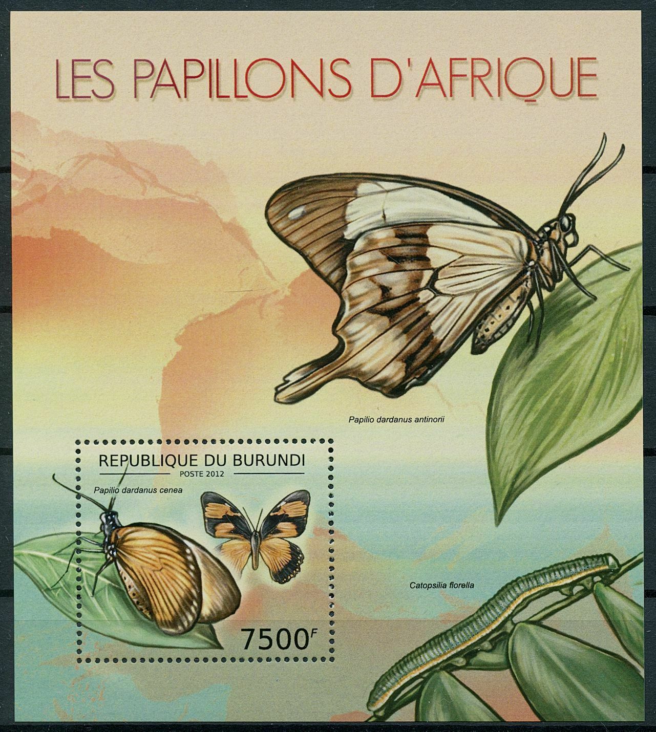 Burundi 2012 MNH African Butterflies Stamps Swallowtail Butterfly 1v S/S
