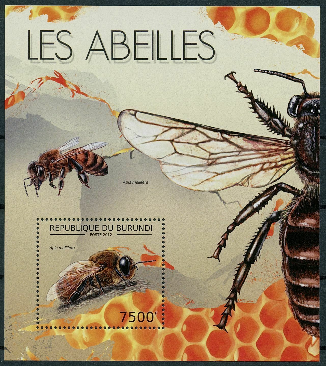 Burundi 2012 MNH Bees Stamps Honey Bee Insects 1v S/S