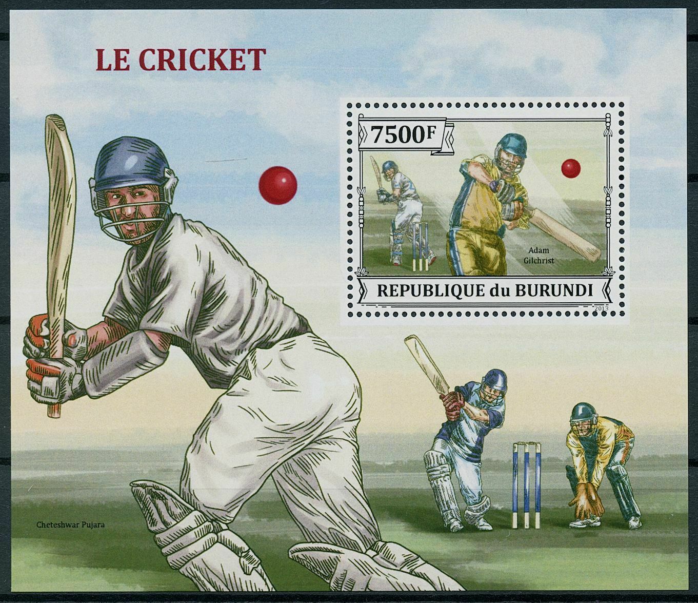 Burundi 2013 MNH Cricket Stamps Sports Adam Gilchrist 1v S/S