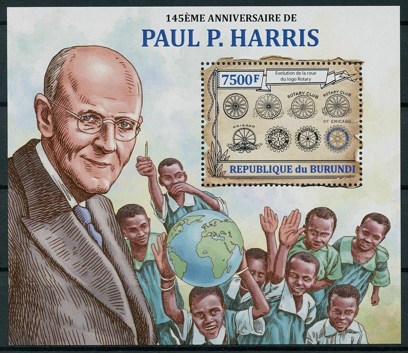 Burundi 2013 MNH Rotary International Stamps Paul Harris Organizations 1v S/S