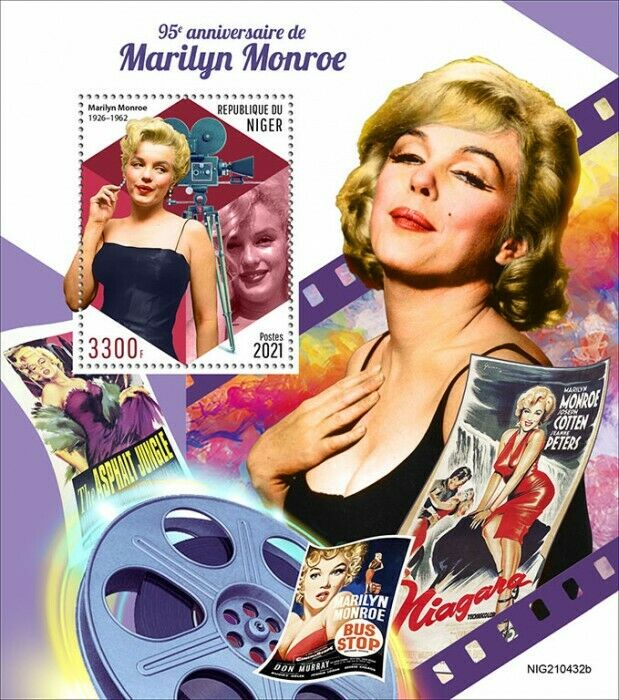 Niger 2021 MNH Marilyn Monroe Stamps Celebrities Actresses Movies Film 1v S/S