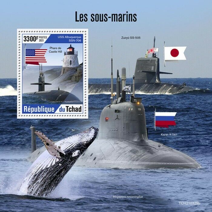 Chad 2021 MNH Submarines Stamps Submarine USS Albuquerque Ships Nautical 1v S/S