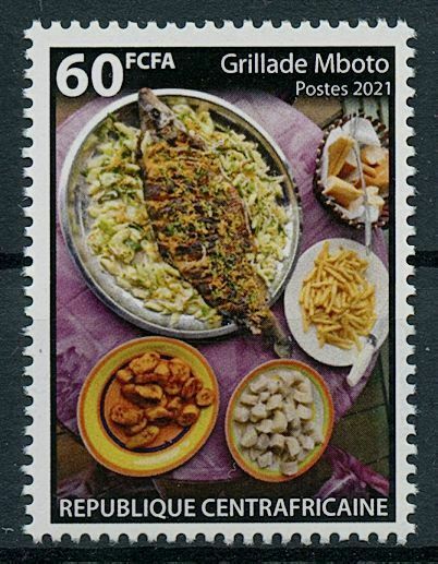 Central African Rep 2021 MNH Gastronomy Stamps Grillade Mboto Cultures 1v Set