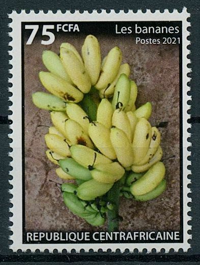 Central African Rep 2021 MNH Fruits Stamps Bananas Gastronomy Nature 1v Set