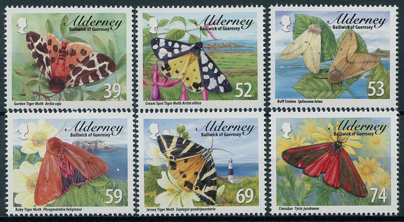 Alderney 2012 MNH Insects Stamps Tiger Moths & Ermines Cinnabar Moth 6v Set