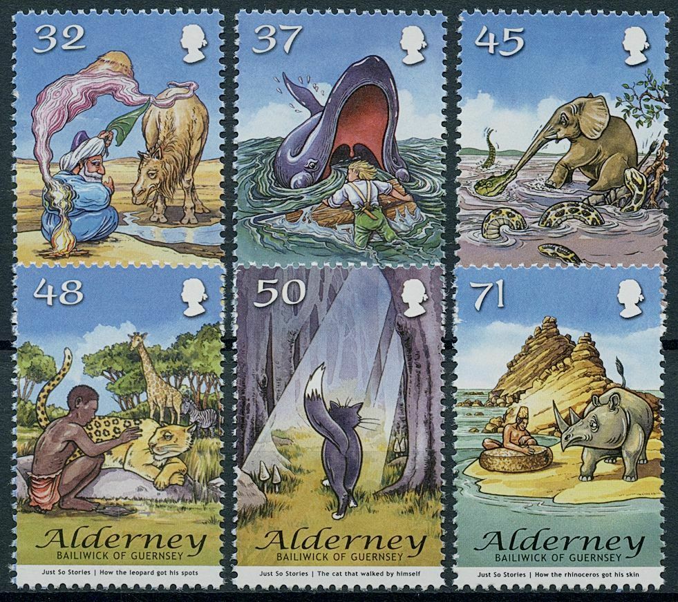 Alderney 2007 MNH Writers Stamps Rudyard Kipling Just So Stories Cats 6v Set