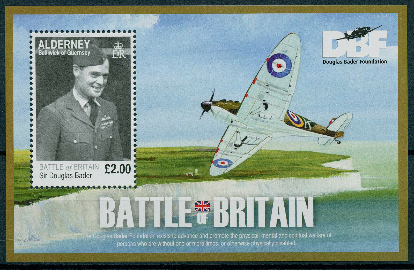 Alderney 2010 MNH Military Stamps WWII WW2 Battle of Britain Douglas Bader 1v MS