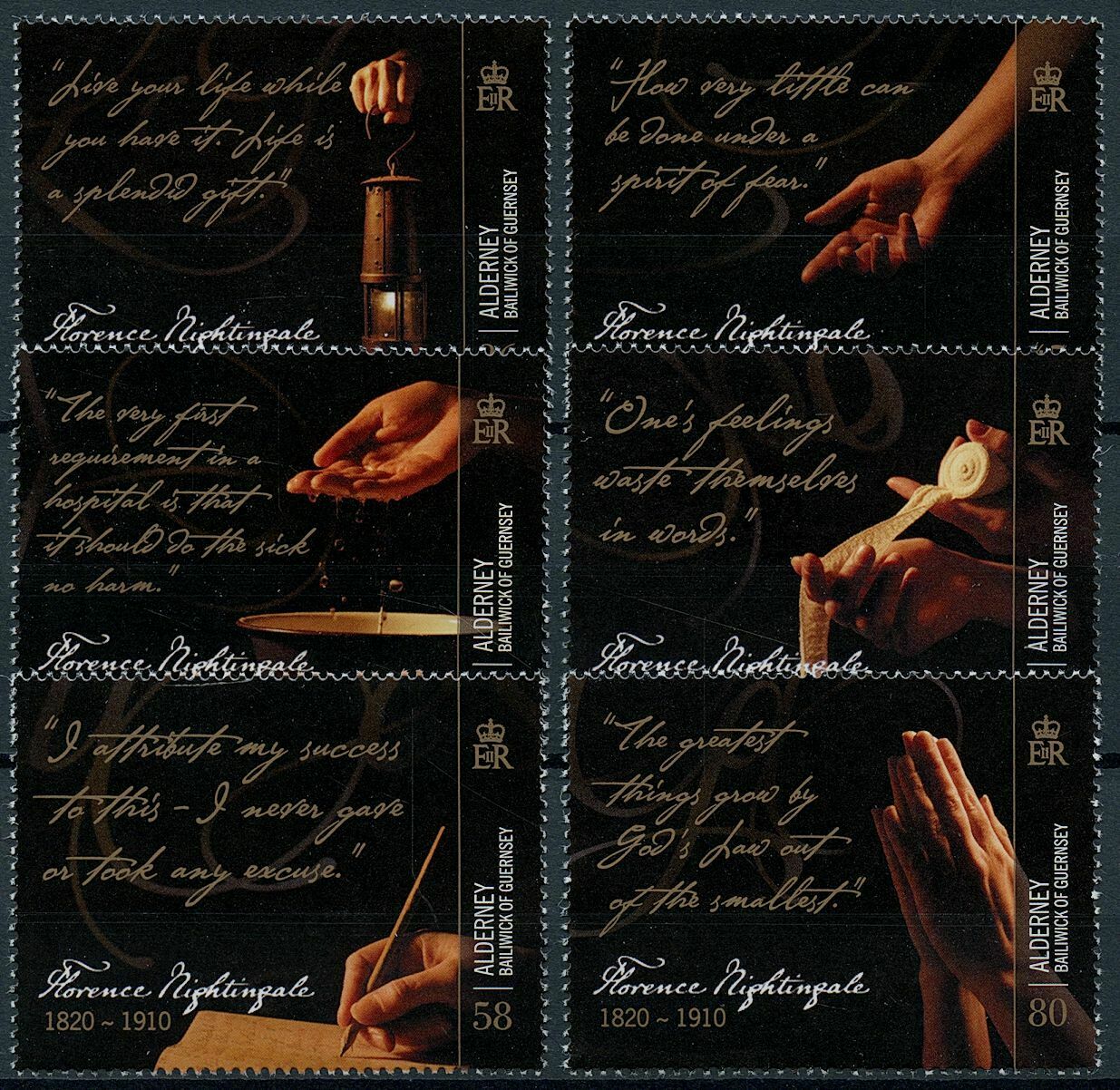 Alderney 2010 MNH Medical Stamps Florence Nightingale Famous People 6v Set