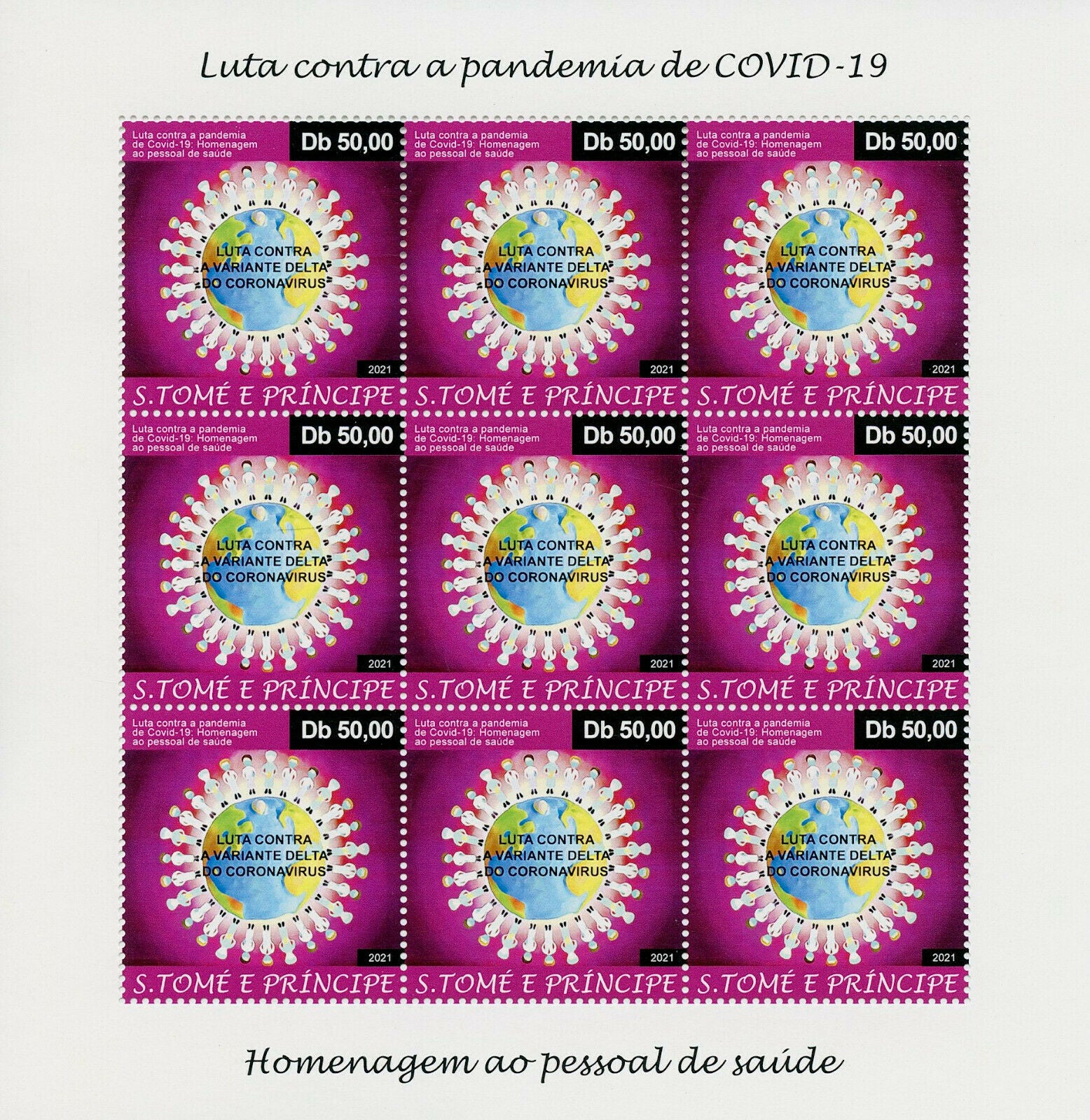 Sao Tome & Principe 2021 MNH Medical Stamps Corona Delta Variant Covid Covid-19 9v M/S