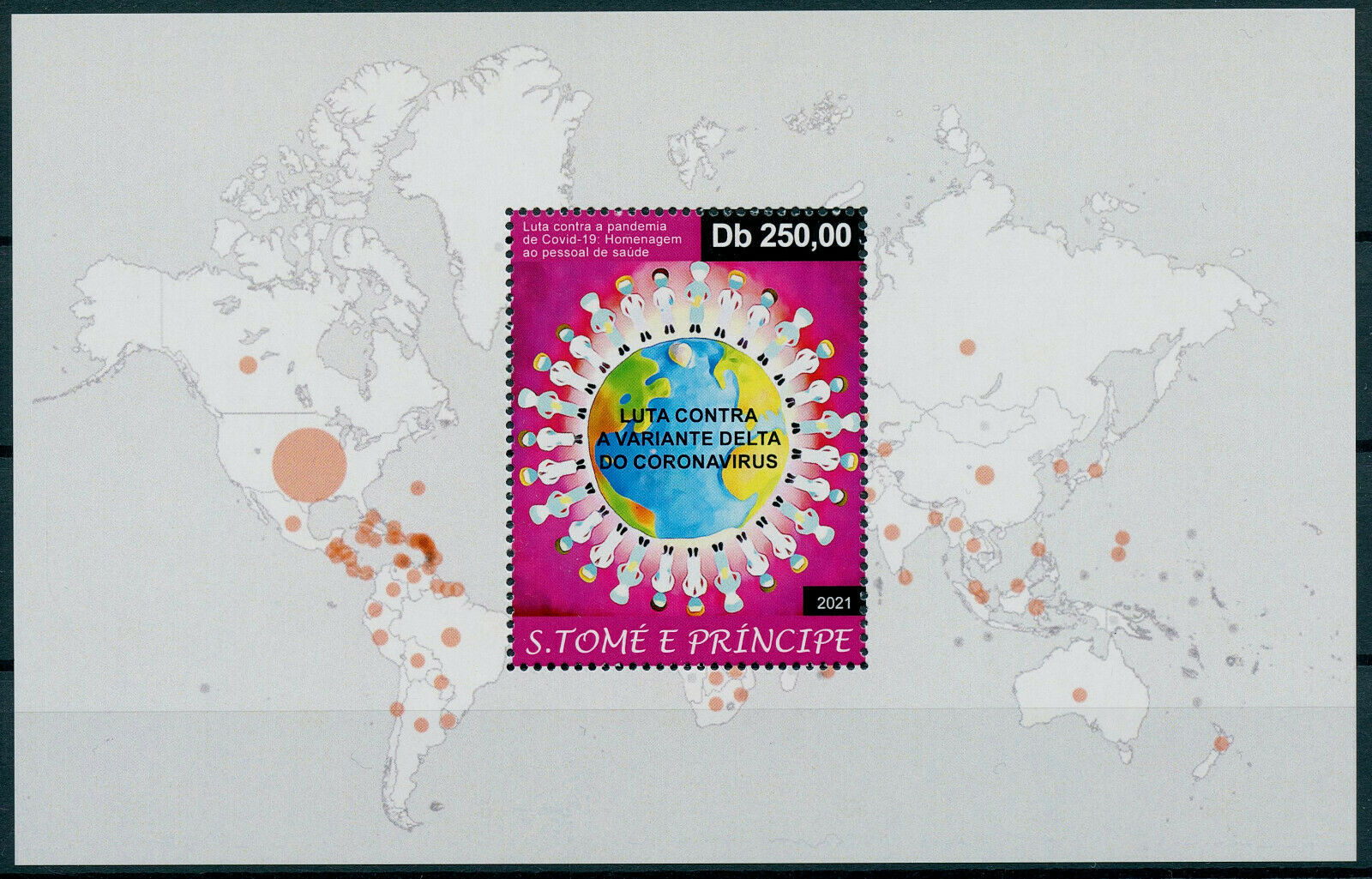 Sao Tome & Principe 2021 MNH Medical Stamps Corona Delta Variant Covid Covid-19 1v M/S