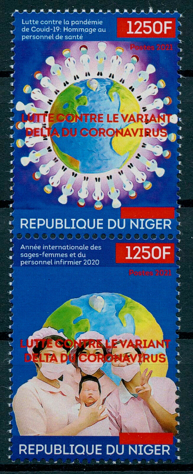 Niger 2021 MNH Medical Stamps Corona Fight Against Delta Variant Midwives Covid Covid-19 2v Set