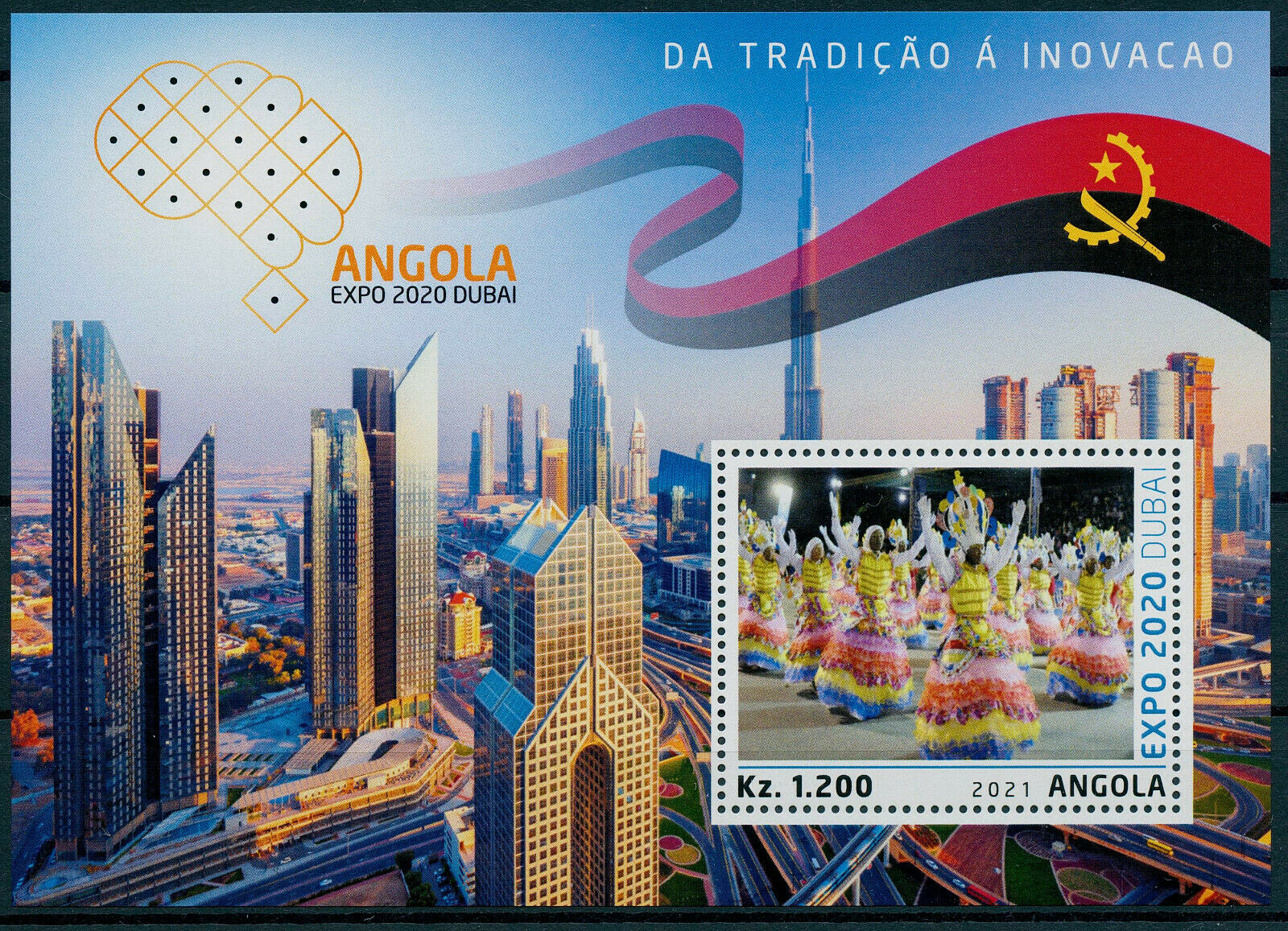 Angola 2021 MNH Cultures Stamps Dubai Expo 2020 Dance Skyscrapers 1v S/S