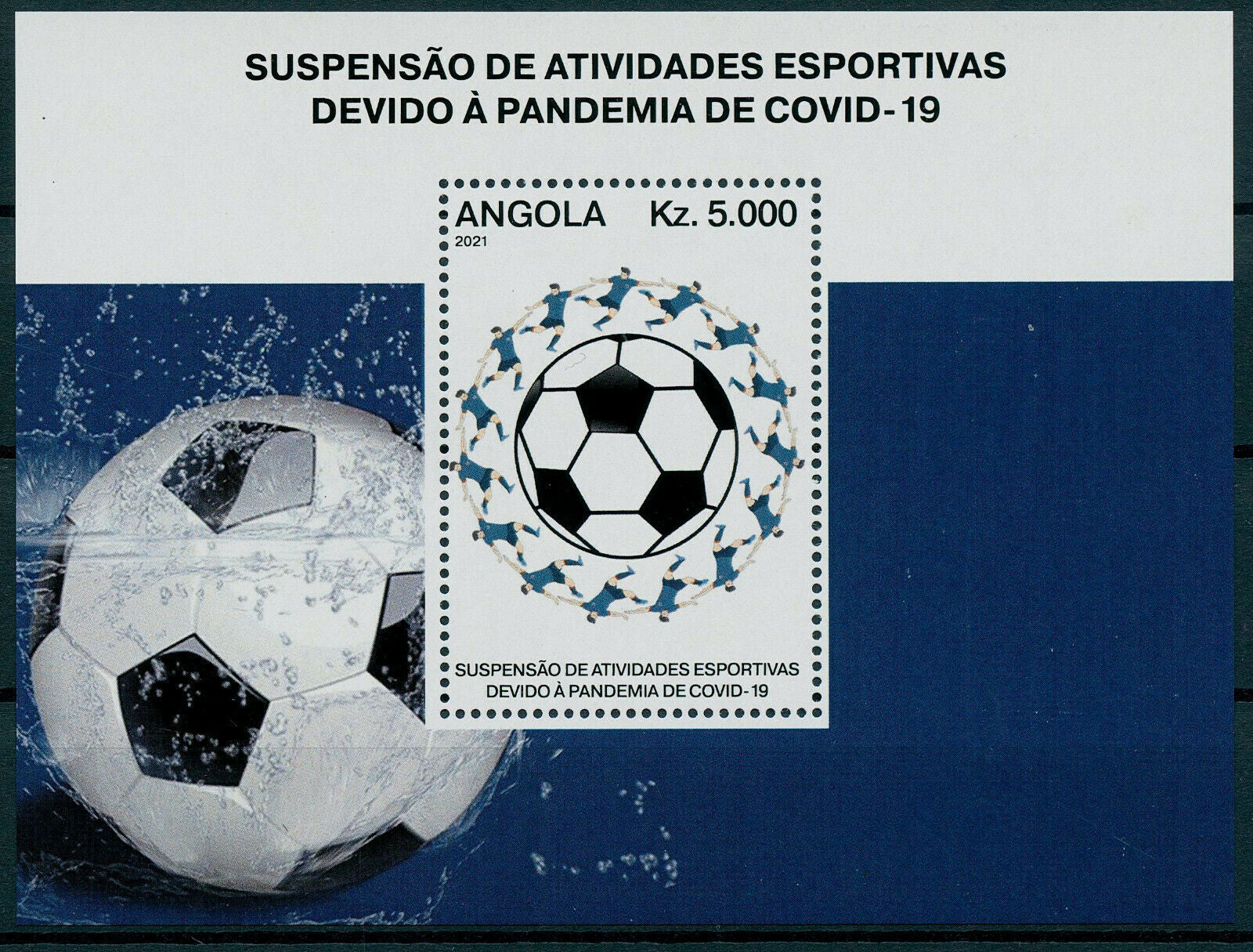 Angola 2021 MNH Medical Stamps Corona Sports Suspension Football Soccer Covid Covid-19 1v M/S