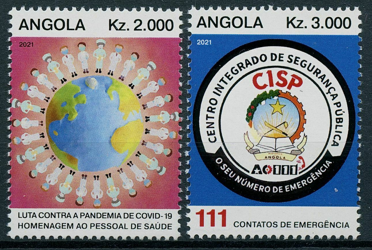 Angola 2021 MNH Medical Stamps Corona Tribute to Health Workers 111 Covid Covid-19 2v Set