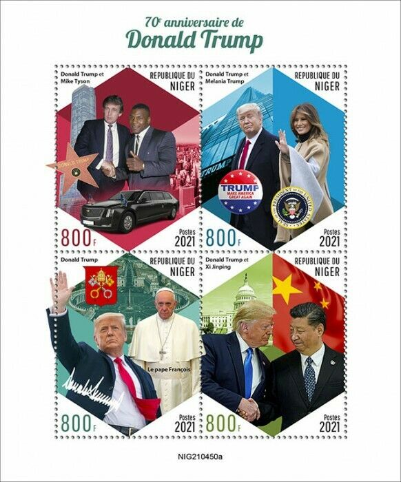Niger 2021 MNH Donald Trump Stamps Xi Jinping Mike Tyson US Presidents 4v M/S