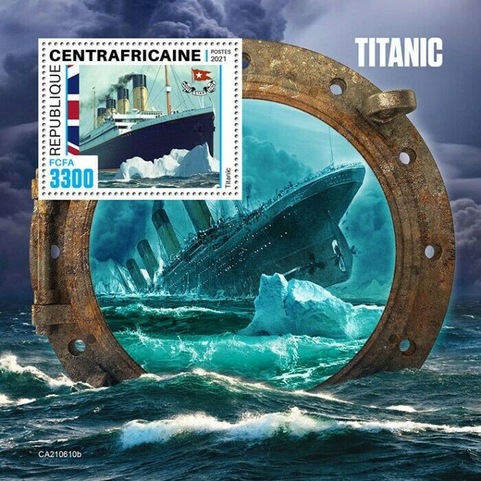 Central African Rep 2021 MNH Ships Stamps Titanic Edward Smith Nautical 1v S/S