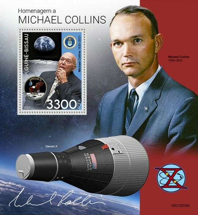 Guinea-Bissau 2021 MNH Space Stamps Michael Collins Apollo 11 Moon Landing 1v S/S