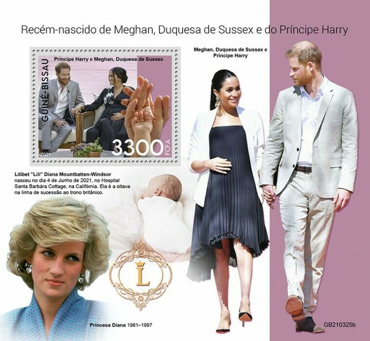 Guinea-Bissau 2021 MNH Royalty Stamps Princess Lilibet Prince Harry Meghan 1v S/S