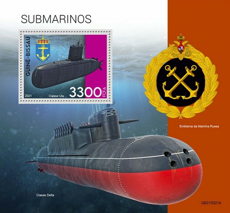 Guinea-Bissau 2021 MNH Submarines Stamps Ships Ula Class Nautical 1v S/S