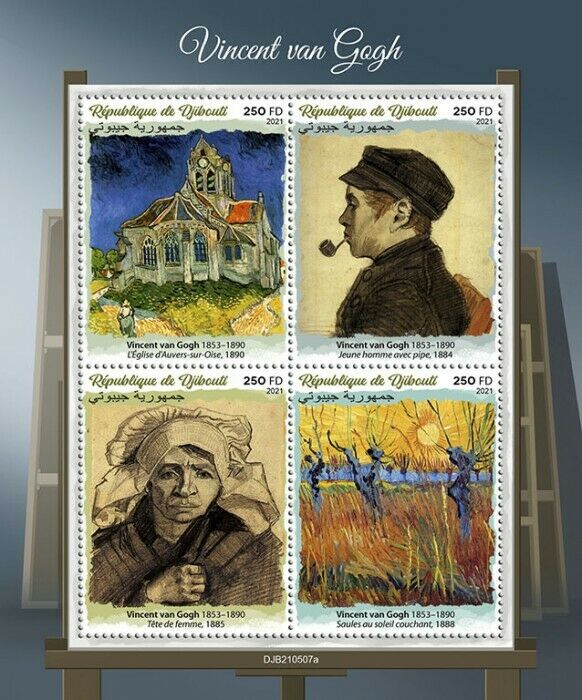 Djibouti 2021 MNH Art Stamps Vincent Van Gogh Paintings 4v M/S