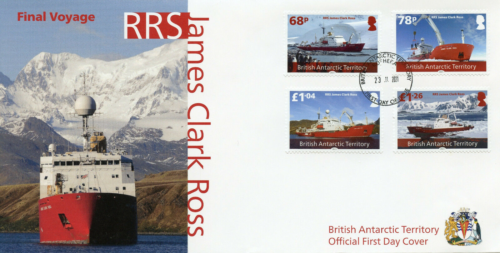 BAT 2021 FDC Ships Stamps RSS James Clark Ross Final Voyage Nautical 4v Set