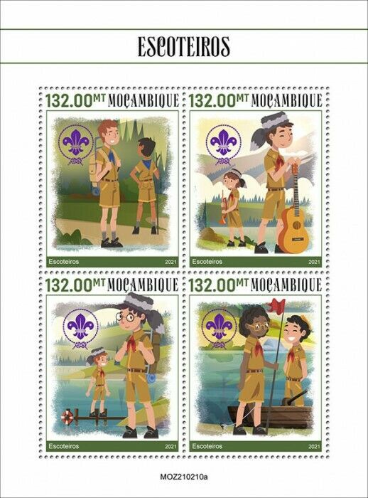 Mozambique 2021 MNH Scouting Stamps Girl Boy Scouts 4v M/S