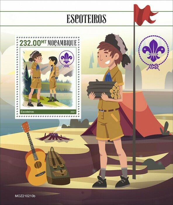 Mozambique 2021 MNH Scouting Stamps Girl Boy Scouts 1v S/S