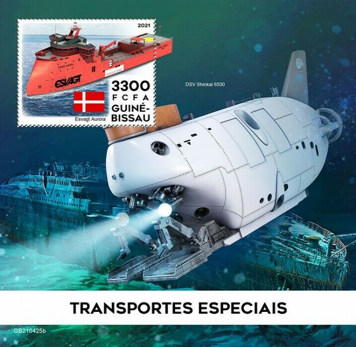 Guinea-Bissau 2021 MNH Special Transport Stamps Ships Esvagt Aurora 1v S/S