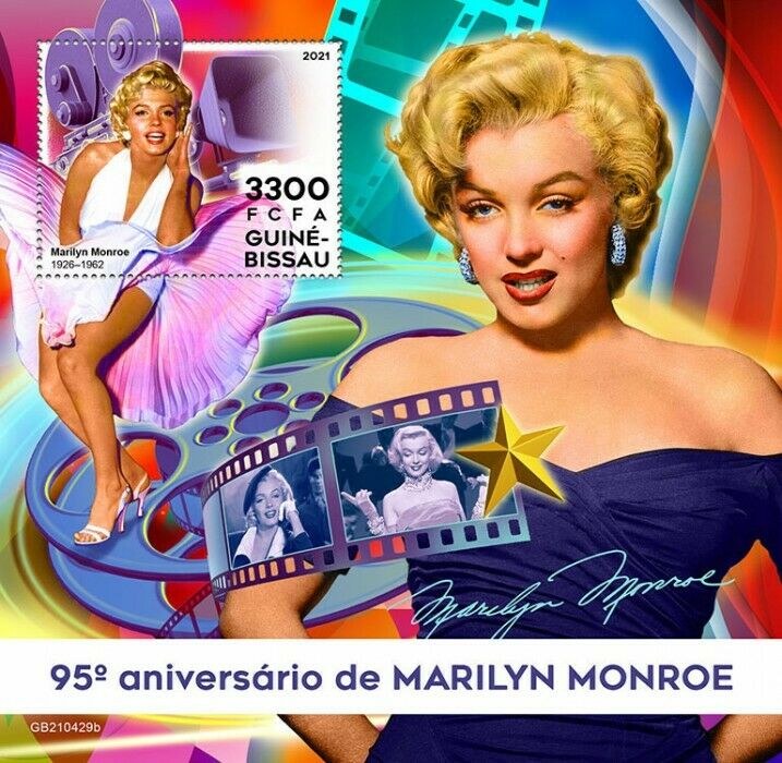 Guinea-Bissau 2021 MNH Marilyn Monroe Stamps Celebrities Actresses People 1v S/S