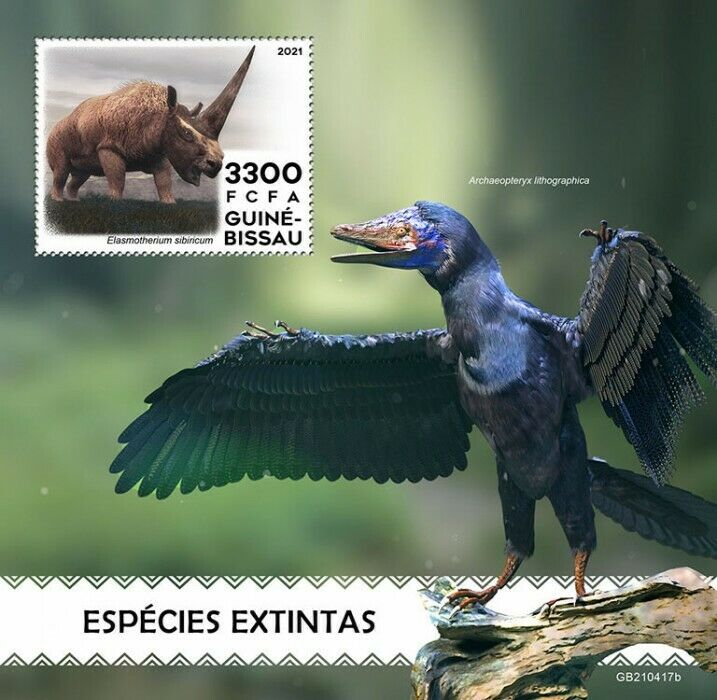 Guinea-Bissau 2021 MNH Prehistoric Animals Stamps Extinct Species 1v S/S
