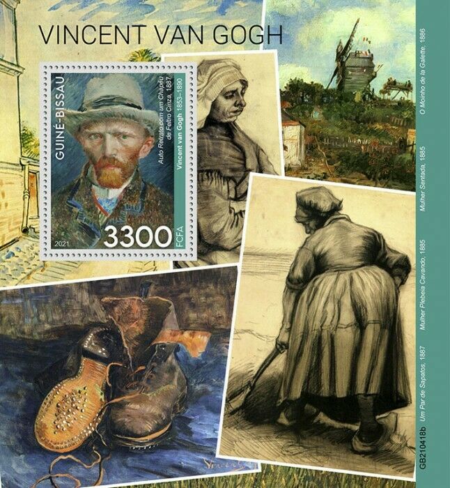 Guinea-Bissau 2021 MNH Art Stamps Vincent Van Gogh Paintings 1v S/S