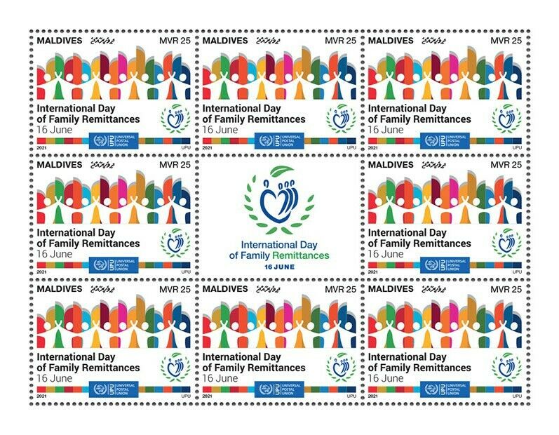 Maldives 2021 MNH Stamps International Day Family Remittances UPU 8v M/S
