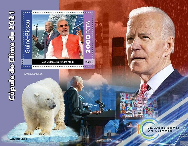 Guinea-Bissau 2021 MNH Joe Biden Stamps COP26 Climate Summit Modi 1v S/S III